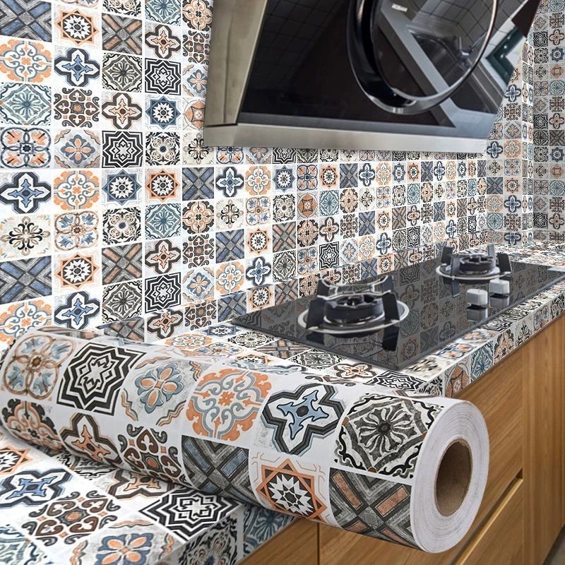 3D粘着性と耐油性の壁紙 キッチン バスルーム トイレ用の粘着性の壁紙