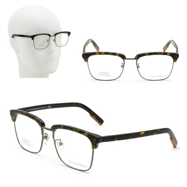 フレームのみ EZ5139-F/V 052 54 Ermenegildo Zegna メガネ 眼鏡 アジアンフィット グリーンイエローハバナ