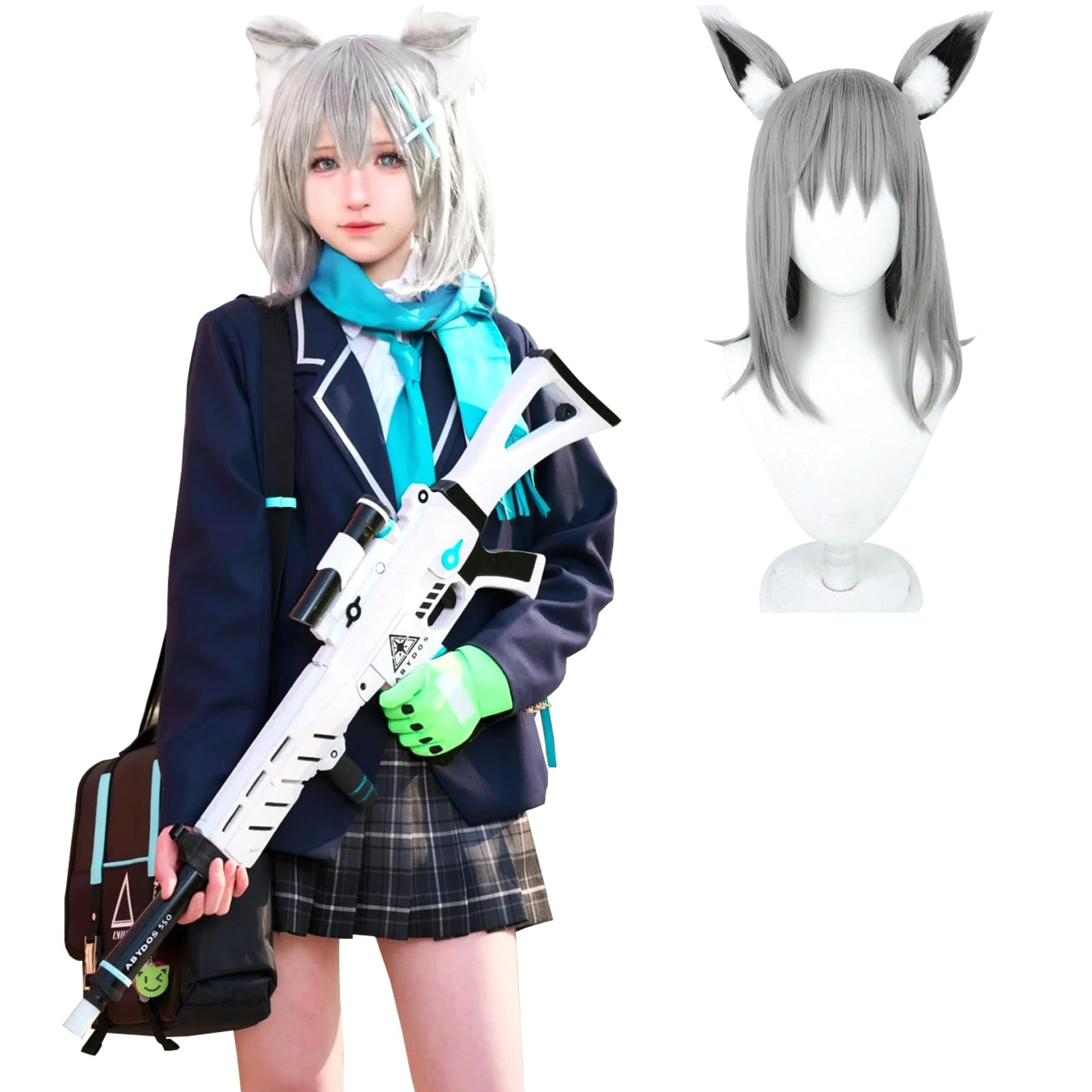 砂狼シロコ コスプレ衣装 ウィッグ付き 制服 ブルアカ コスプレ ブルーアーカイブ コスプレ衣装 砂狼 シロコ コスプレ アニメ コスプレ ゲーム コスプレ イベント 仮装 文化祭 32613