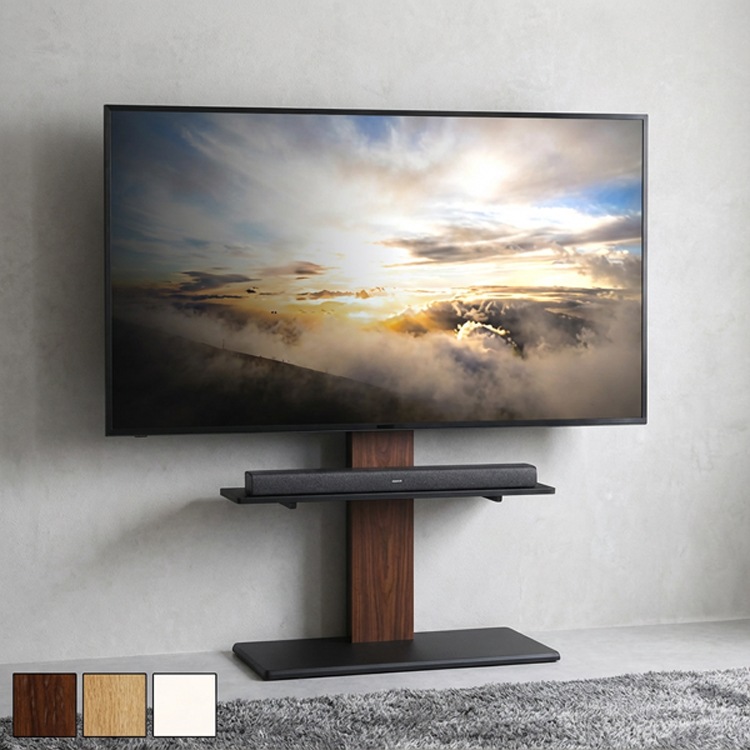 収納ラック スチール 最大 100インチ対応 頑丈テレビスタンド 専用サウンドバー棚板 SET 5段階調整 HDDホルダー付き