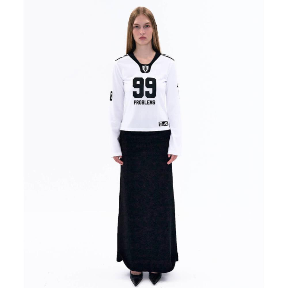 2000Archives ARCHIVES APPLIQUE MAXI SKIRT BLACK 2A24FWSK