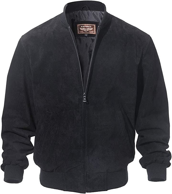 レザージャケット メンズ 本革豚革 野球 フライトジャケット バイクライダースジャケット 革ジャン アウター カジュアル 春秋冬(ブラック, M) 21,800円