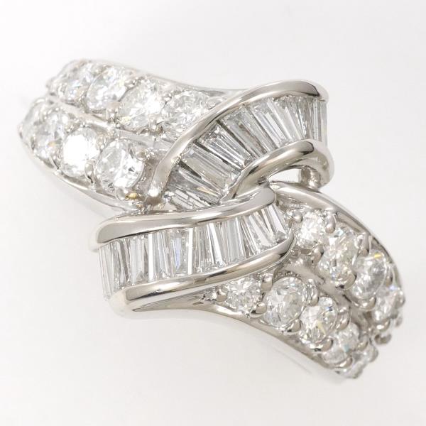 PT900 プラチナ リング 指輪 12号 ダイヤ 1.53 カード鑑別書 ジュエリー 中古