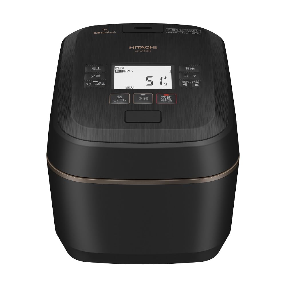 日立日立 炊飯器 5.5合 圧力&スチームIH 蒸気カット RZ-W100EM K