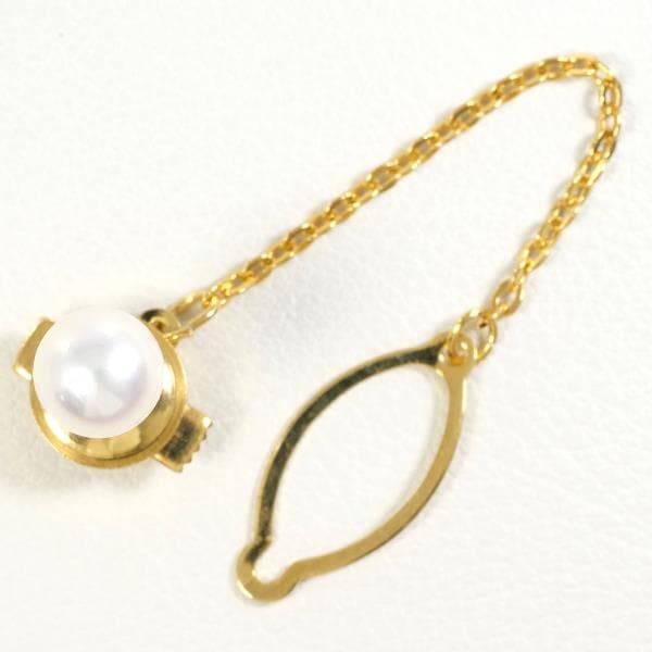 K18 18金 YG イエローゴールド 合金 ピンブローチ パール ジュエリー 中古