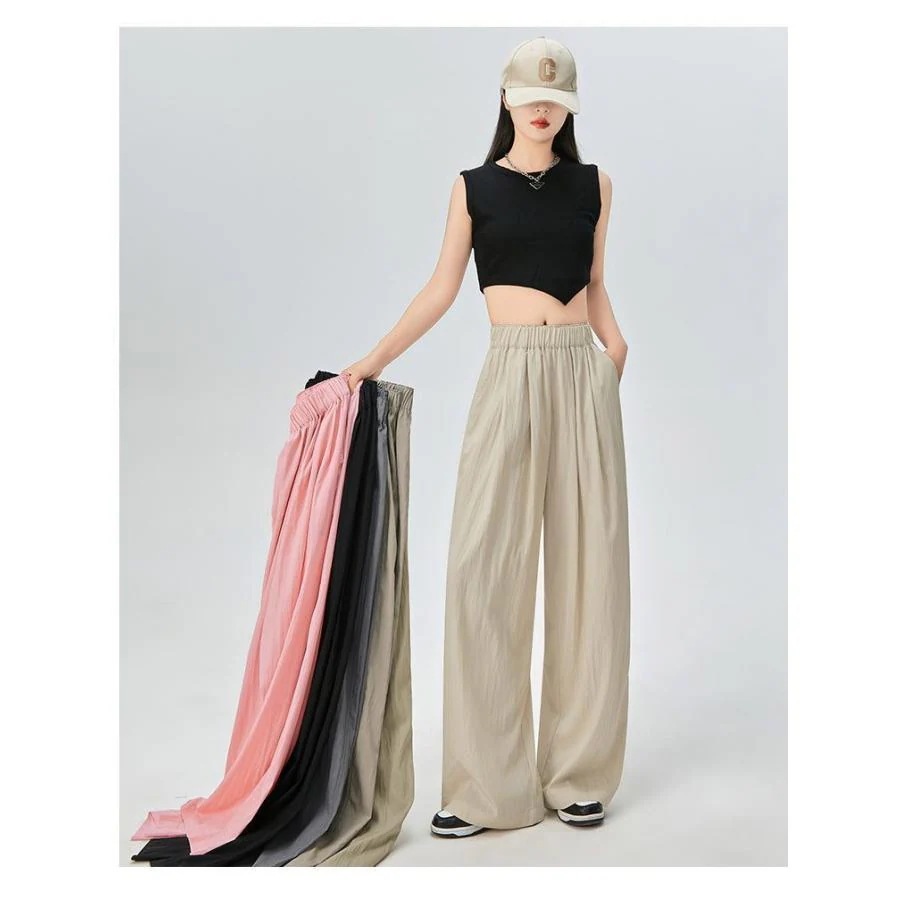 【超お得1つ買うと10個もらえる】急速出荷30% OFFパンツ ワイドパンツ オーバーサイズ 体型カバー ロング フレア 春 夏 レディース プリーツ 涼しい パンツ ウエストゴム リラックスパン