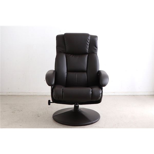 北欧風 パーソナルチェア/リビングチェア ブラック 幅68cm スチール 合皮/合成皮革 デンバー 組立品