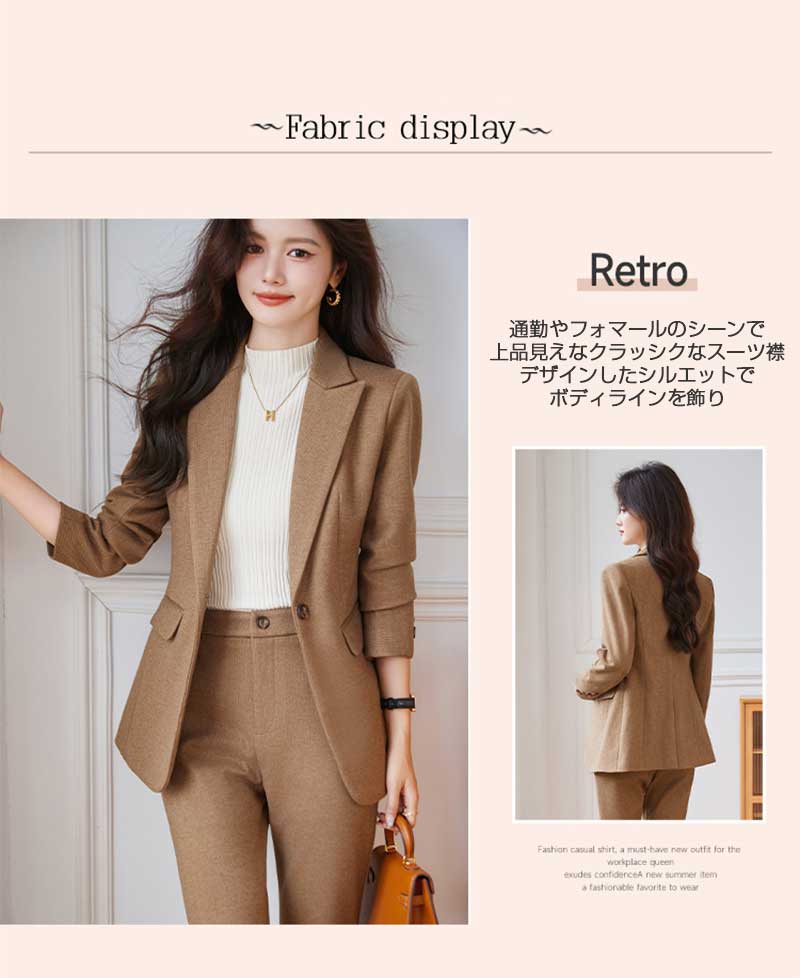 オールインワンセットアップセットアップポケット付き オ ビジネススーツ 2点セット セレモニースーツ パンツ パンツスーツ 上下セット ジャケット スーツ 通勤着 入学式 卒業式 レディース 入園