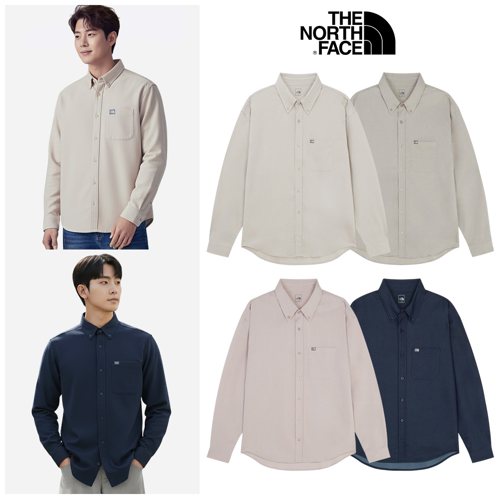 送料無料 THE NORTH FACE MS BOISE SHIRTS ザノースフェイス 韓国正規品 メンズ 爽やか ルーズフィット シャツ デート服 男性 紳士服 グレー ラベンダー インディゴ