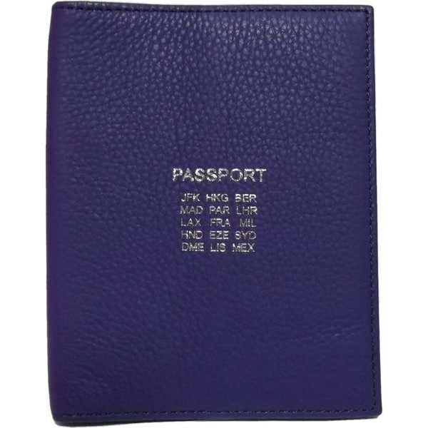 本革製 レザー パスポートケース パープル PR4-423