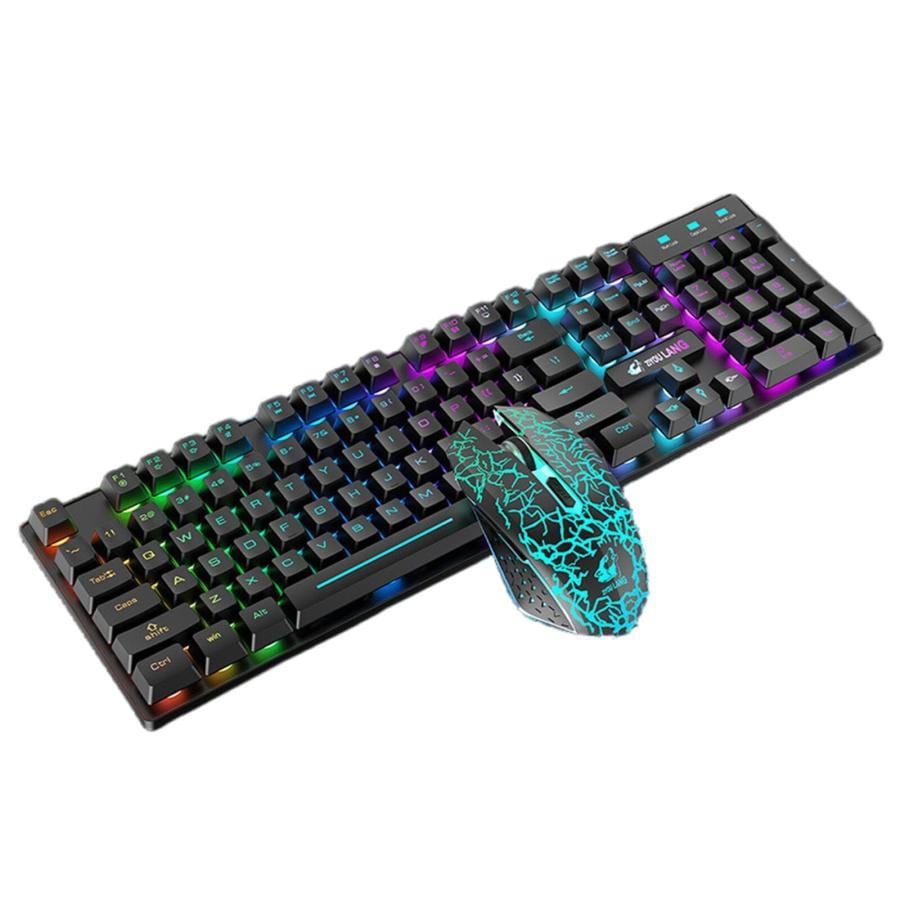 ワイヤレスキーボードとマウス 充電可能 なワイヤレスキーボードとマウス ゲーミングキーボード マウスセット LED バックライト メカ式キーボード 高速反 4,595円