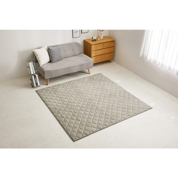 240639510 くすみカラーのストライプフランネルラグ ショコラ 130190 グレージュ メーカー直送