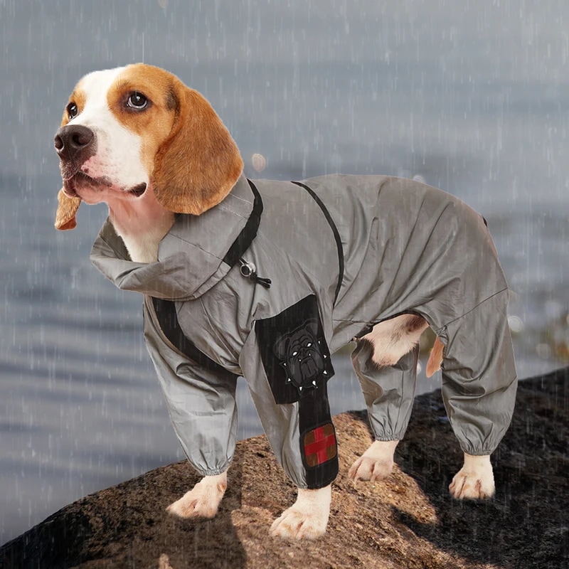 大型犬用レインコート,反射型ペット服,防水防雨コート,中型大型犬用水着