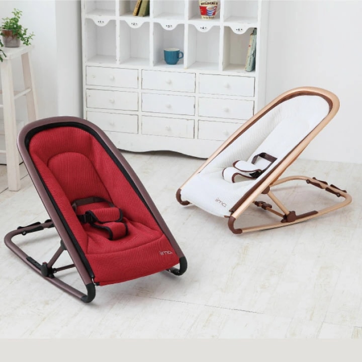 iimo バウンサー　ベビーシート メッシュ 素材 乾きやすい 蒸れにくい ３段階 リクライニング 揺れストッパー 安心 安全 アルミ フレーム 折りたたみ式 収納便利 コンパクト ギフト