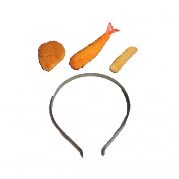 日本職人が作る 食品サンプル カチューシャ 揚げ物セット（エビフライ/ナゲット/ポテト） IP-391