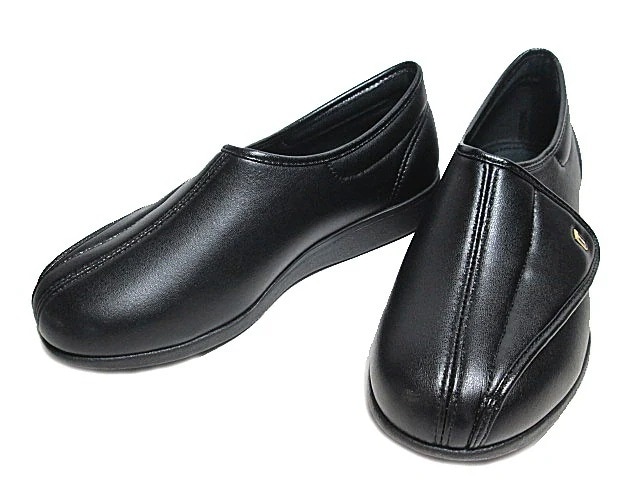 アサヒシューズ 快歩主義 M900 面ファスナーシューズ　ブラックスムース メンズ　靴