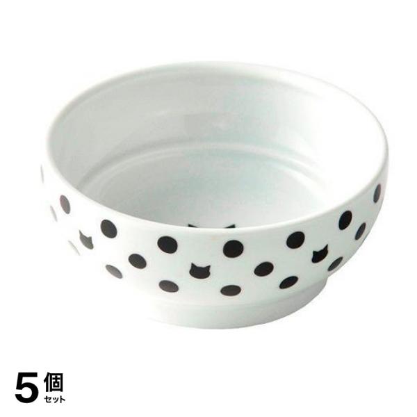 猫壱 猫用食器 ハッピーダイニング 脚なしフードボウル 水玉 1個入 5個セット