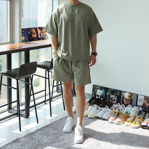 WWFメンズビッグサイズサッカー半袖5分丈パンツ