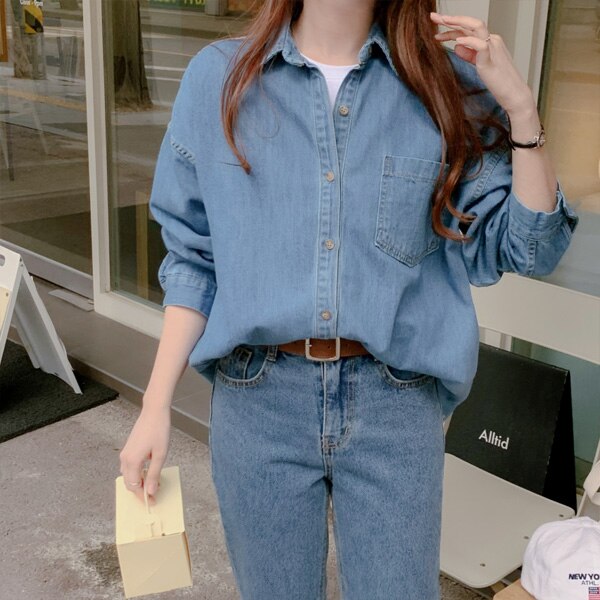 bs6838 ワンポケットデニムシャツ