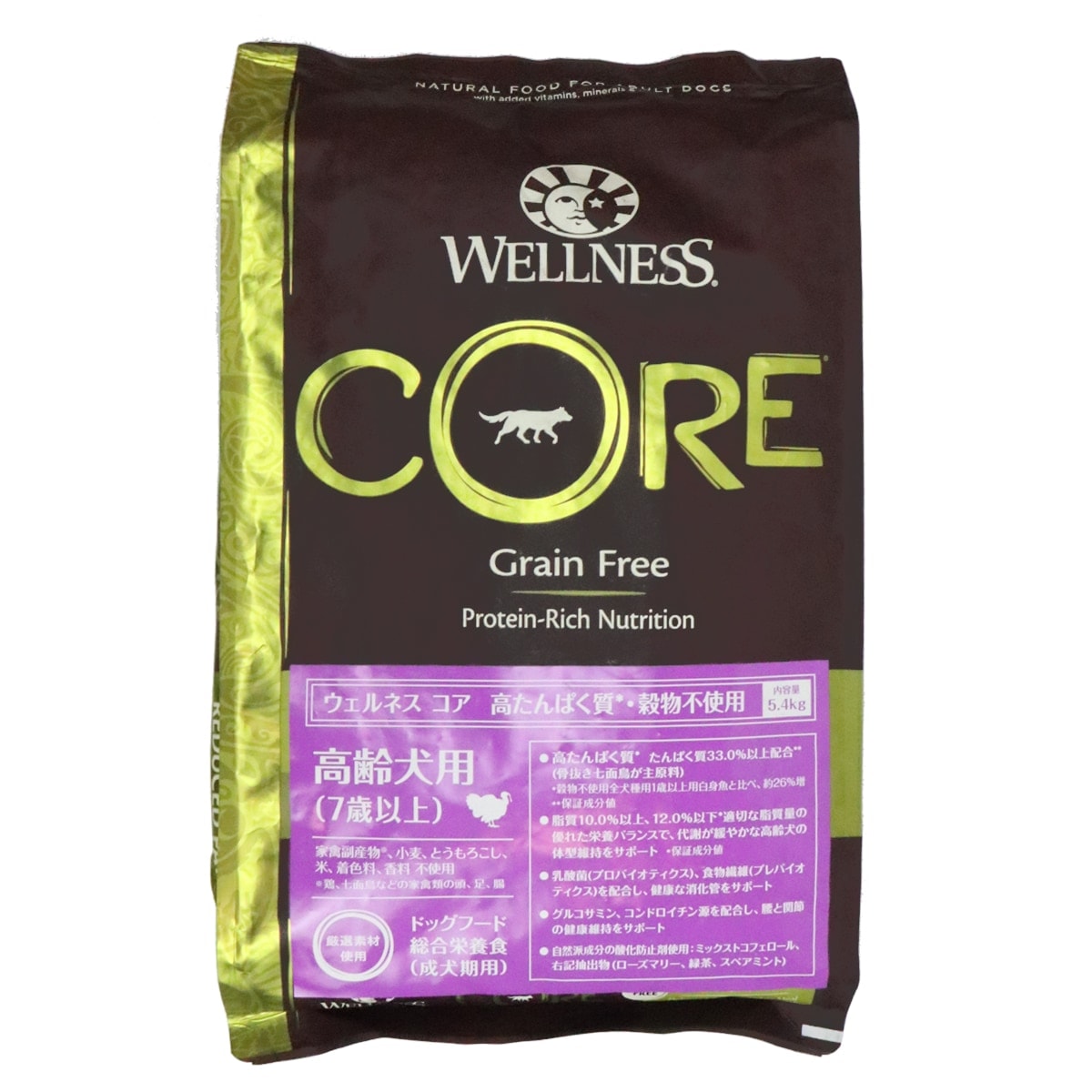 ウェルネスコア 高たんぱく質穀物不使用 高齢犬用 (７歳以上) 骨抜き七面鳥 5.4kg