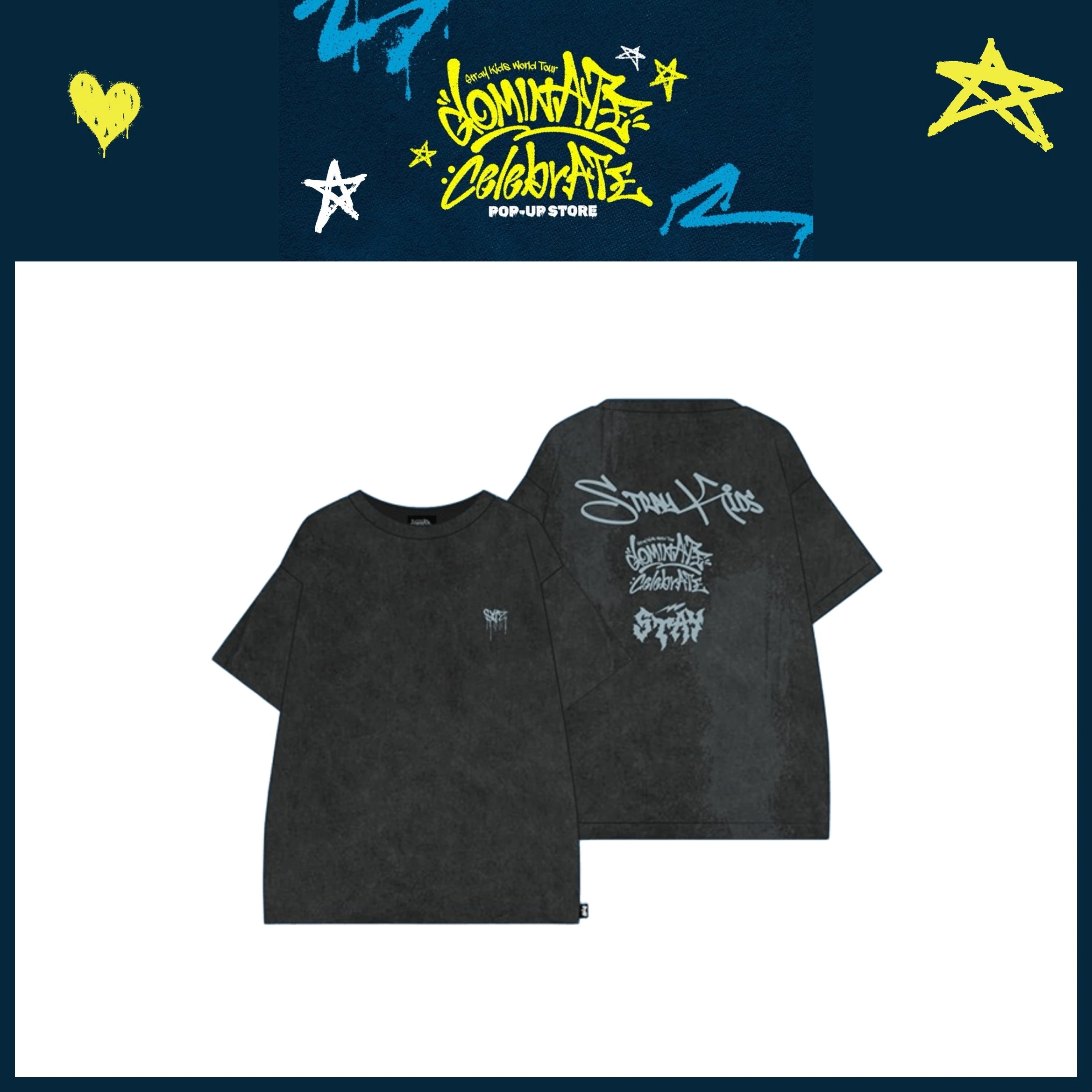 【国内発送】 【公式】 Stray Kids 【 T-SHIRT 】 World Tour dominATE : celebrATE POP-UP STORE 公式MD