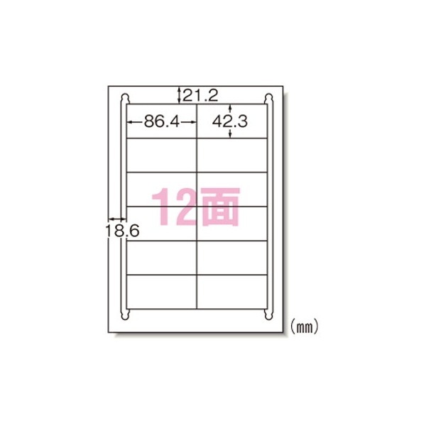 エーワン 1318-28642 レーザープリンタラベル A4判12面
