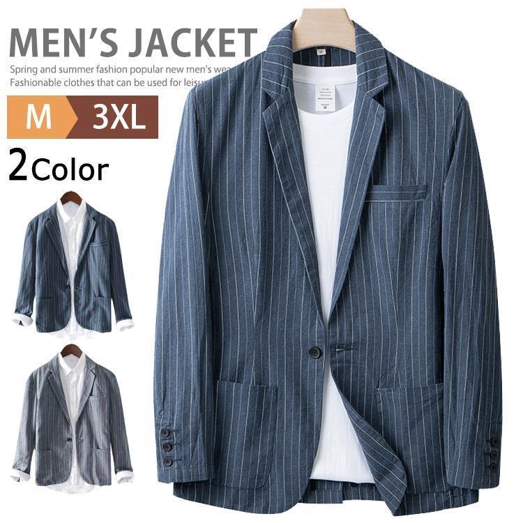 サマー ジャケット メンズ 綿麻 麻ジャケット リネンジャケット テーラードジャケット 涼しい 裏無し 軽い 薄い ゴルフ 父の日