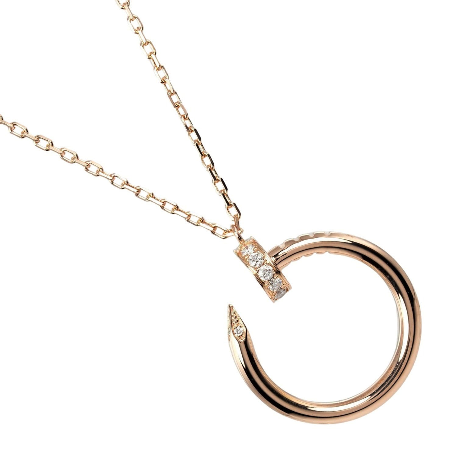 ジュストアンクル ネックレス K18ピンクゴールド ダイヤモンド 約5.66g レディース 中古品 Aランク