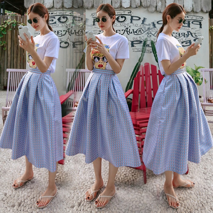 【セットアップ】半袖Tシャツ＋Aラインスカート Tシャツ スカート ツーピース a3426