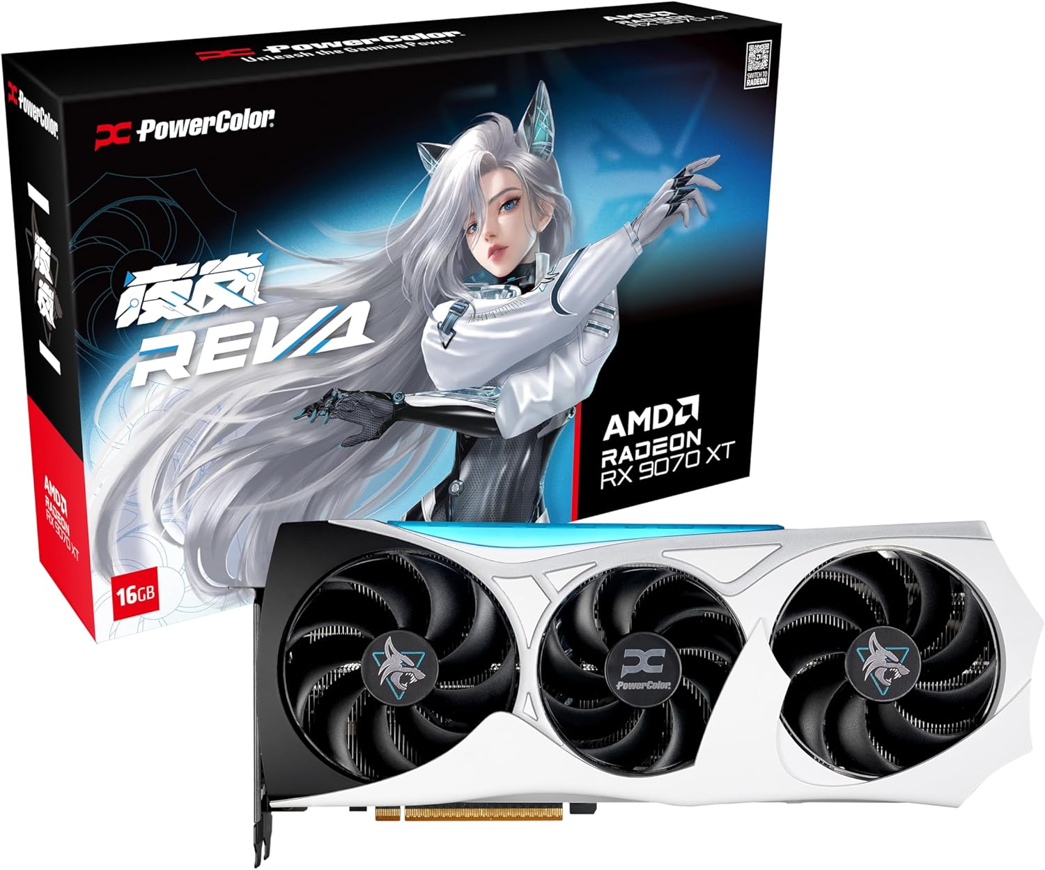 PowerColor Hellhound Reva AMD Radeon RX 9070 XT 16GB GDDR6 RX9070XT 16G-L/OC/REVA [PCIExp 16GB]