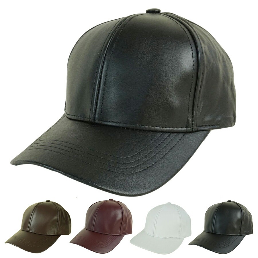 男女兼用キャップLEATHER TAPEBACK CAPオールレザーテープバックキャップBLACK(ブラック) WINE(ワイン) WHITE(ホワイト) BROWN(