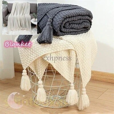 ブランケット 大判 ひざ掛け 北欧 フリンジ ベッドカバー おしゃれ ソファーカバー ニット