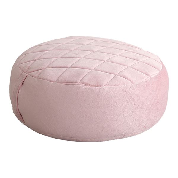 ビーズクッション 約幅62cm 丸型 XLサイズ 表面ダイヤ柄 ピンク 日本製 取っ手付 大人かわいいインテリア リビング ソファー