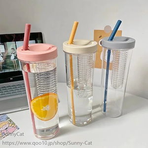 人気 水筒 大容量 800ml タンブラー 軽量 蓋付き ストロー付き 透明 ウォーターボトル 高温に強い プラスチック製 ボトル コーヒーカップ コップ 雑貨 韓国雑貨