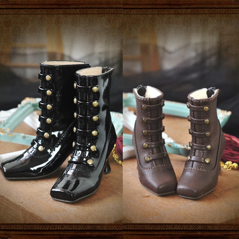 BJD ドール靴 ハイヒール ショートブーツ 5色 1/3 1/4 ドールシューズ msd/mdd/sd16/dd/popo68サイズ球体関節人形用 ハイヒール足用