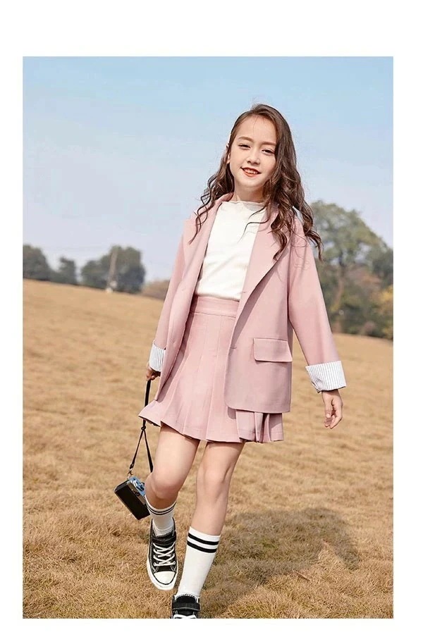 キッズ 子供 女の子 スーツ 上下セット セットアップ ジャケット スカート 長袖 パンツ ズボン 無地 小学生 中学生 高校生 ジュニア おしゃれ 可愛い きれいめ 韓国 入学式 卒業式 卒