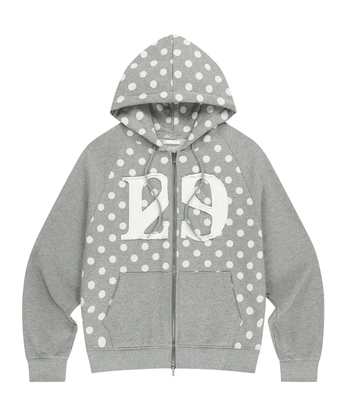 【ILLIGO】 129 LOGO PATCH HOODIE ZIP-UP DOT MELANGE 正規品