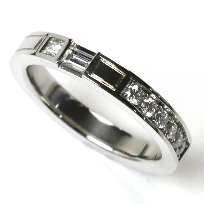 HARRY WINSTON ハリーウィンストン Pt950プラチナ トラフィック アクセント バンド ダイヤ リング・指輪 WBDPACRFTRF-047 ダイヤモンド 8号 5.8g レディース 中