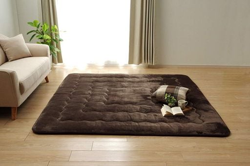 イケヒコ こたつ敷きふとん 長方形 撥水6層フラン 約190×240CM ブラウン 厚敷 #6030039