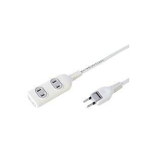 (まとめ) サンワサプライ タップ 2P・3個口 2.0m TAP-3W2N 1個 (×10セット)