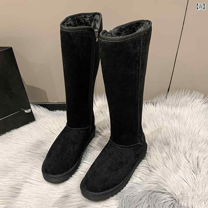 スノーブーツ ロング ブーツ レディース 靴 冬 ベルベット 厚底 綿靴 膝丈 ブーツ以上 冬 靴