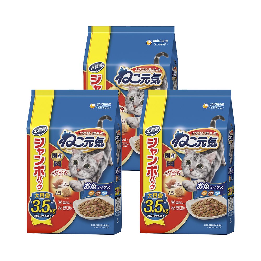キャットフード　お魚ミックスまぐろ・かつお・白身魚入り　３．５ｋｇX３　ＣＲＣ35―15―88―30―00 4,918円