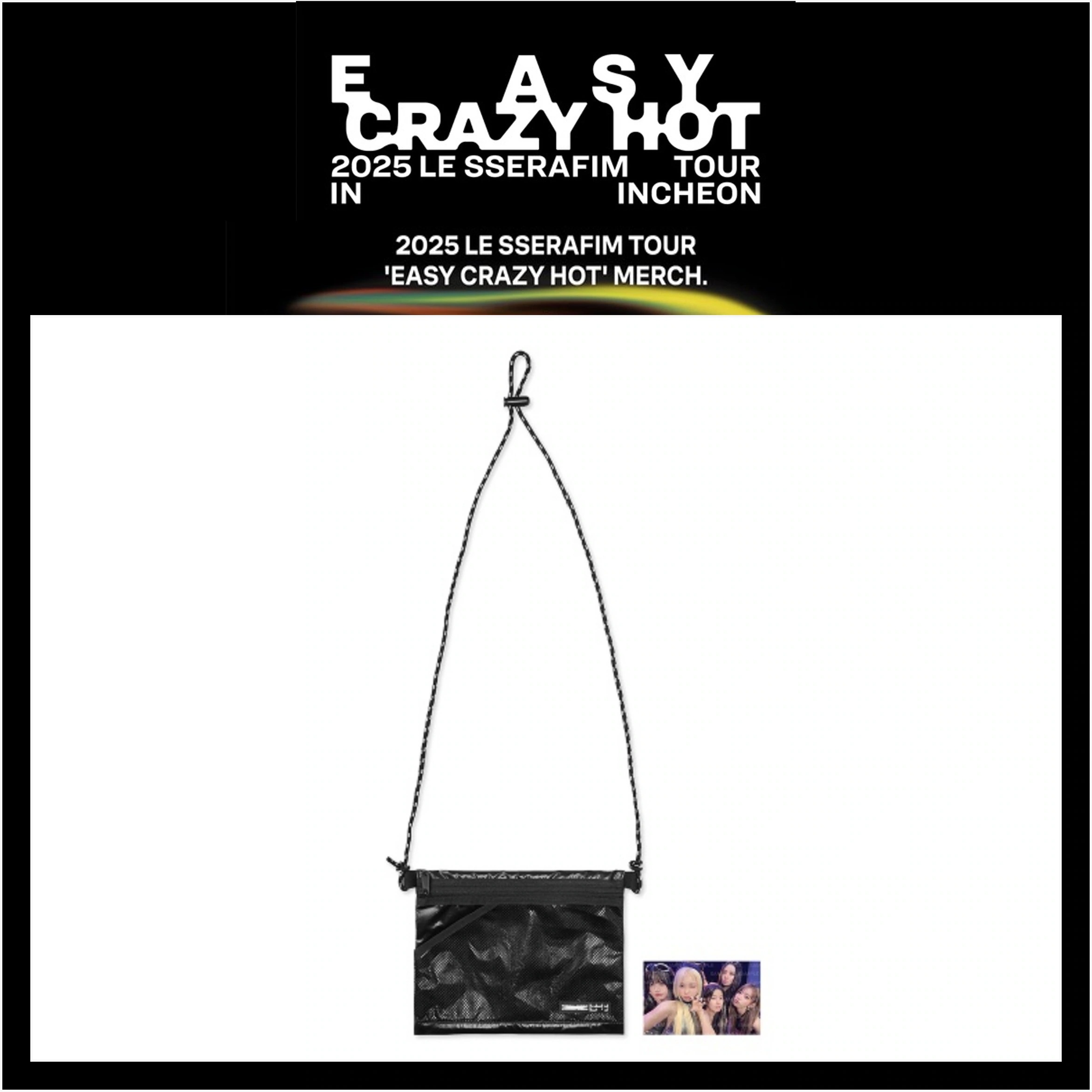 【国内発送】 【公式】 LE SSERAFIM 【 SACOCHE BAG 】 2025 TOUR EASY CRAZY HOT IN INCHEON 公式MD