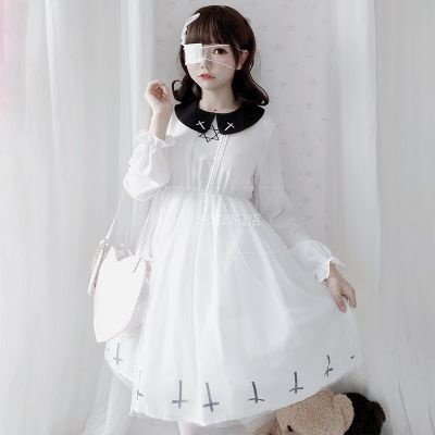 ホワイト ゴスロリ ワンピース 十字架 ロリータ Qoo10] 十字架 ホワイトロリータワンピース ゴス