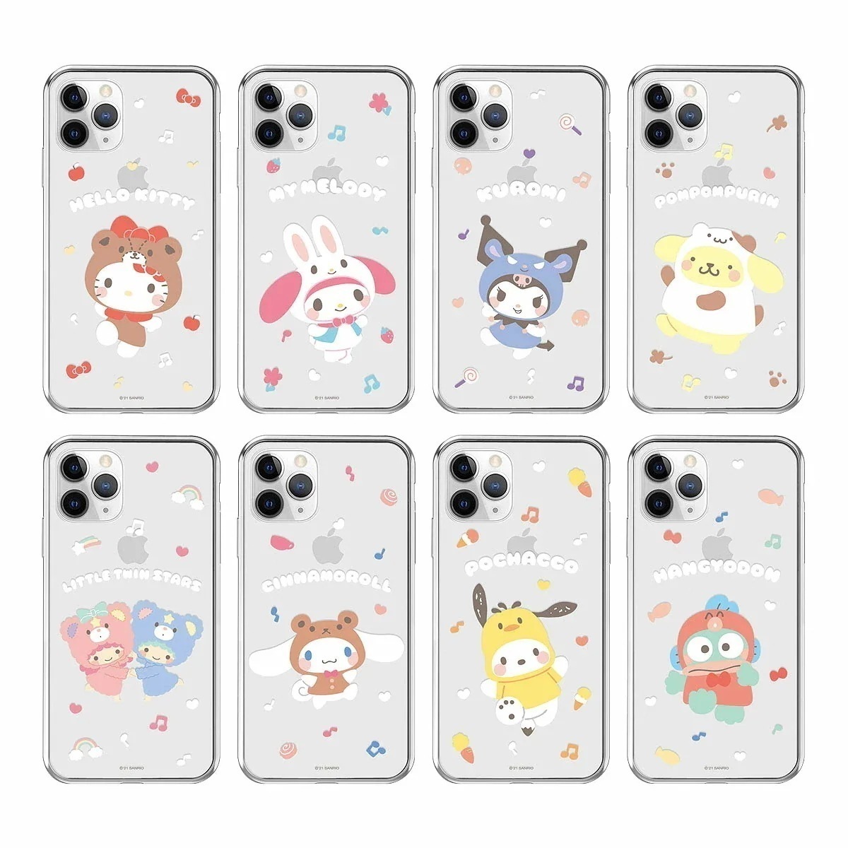 Sanrio Characters Costume Clear Jelly サンリオ コスチューム 透明 ジェリーケース iPhone 16e 16 Plus Pro Max 15