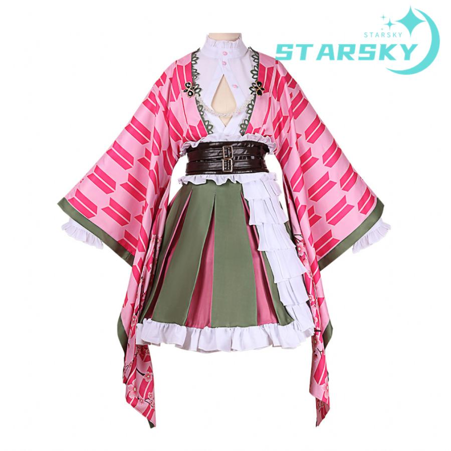 即納 【コスプレ大人気N0.1】　甘露寺蜜璃　かんろじみつり　コスプレ衣装　スプレ服 アニメ コスチューム　イベント パーティー 変装　ハロウィン