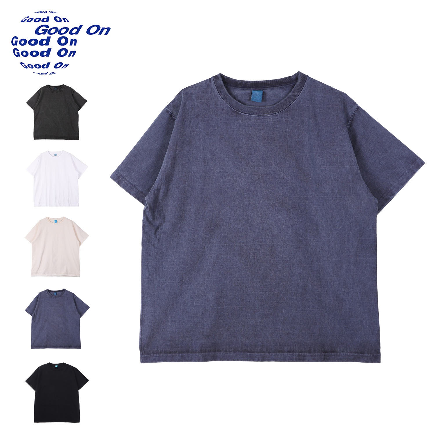 Tシャツ 半袖 ヘビー クルーネック メンズ ブラック ホワイト ベージュ ネイビー 黒 白 GOST-2109