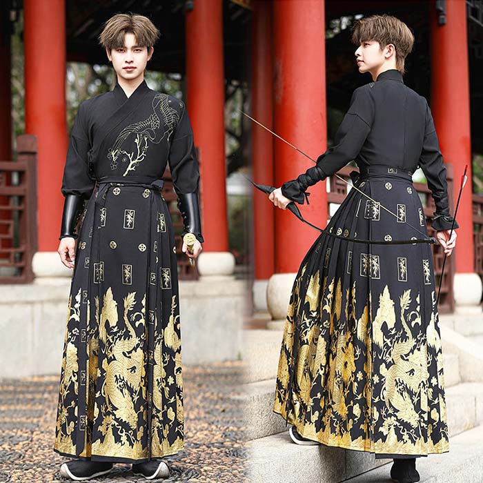 2025新作入荷 チャイナ服 男性 上下セット 華流コスプレ衣装 カンフー衣装 メンズ 普段着 中国古代伝統漢服 ハロウィン衣装 漢服 大人 龍 刺繍 中華服 コスチューム 変装 舞台ステージ衣装 長