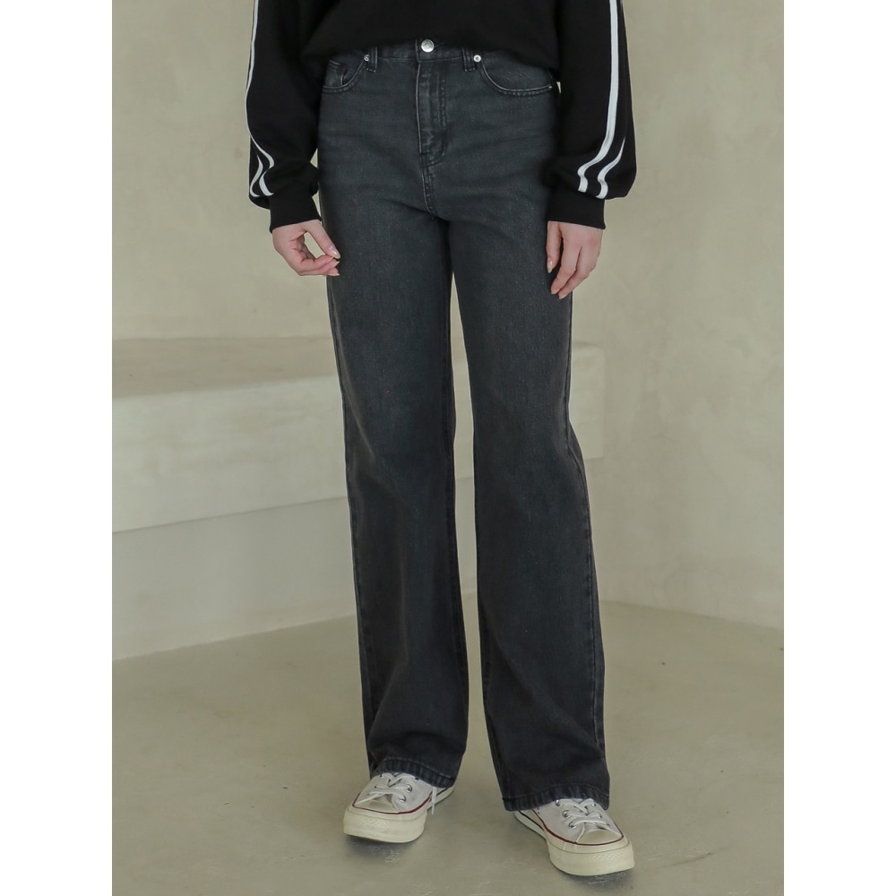 LOSSYROW ロッシィ セミワイドデニムパンツ グレー