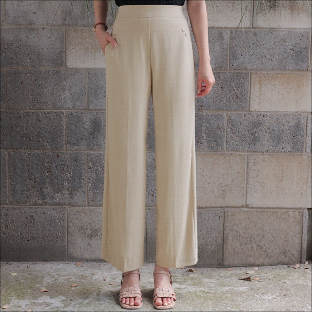 クリック&ファニークールセルフボタンストレートワイドスラックス [SMLサイズ] 8,009円